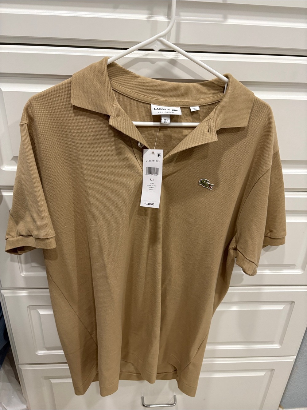 Lacoste Men’s Polo Shirt — Tan